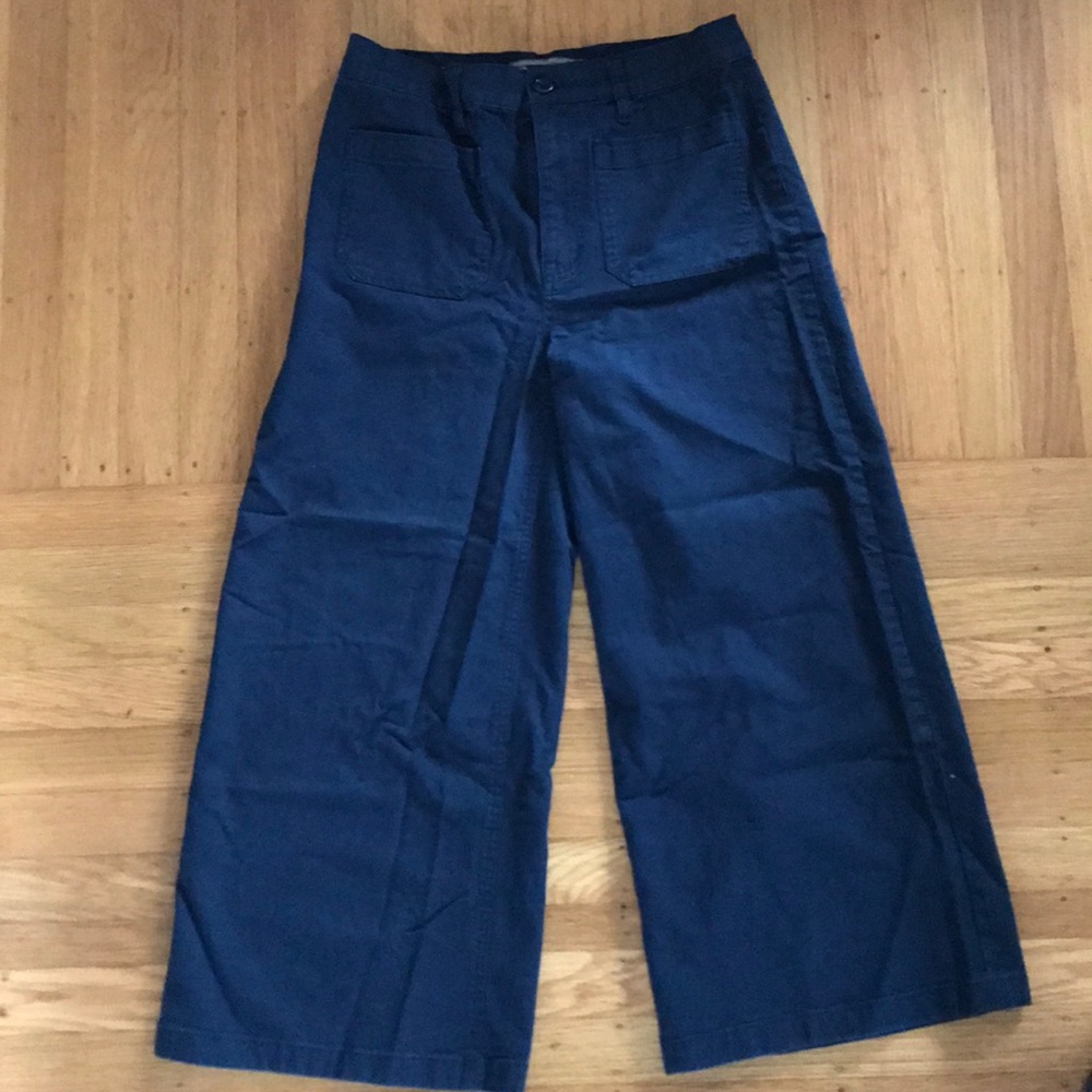 Navy Jcrew Wide Leg Pant